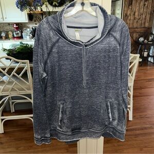 GreenTea Distressed Navy Pullover Hoodie